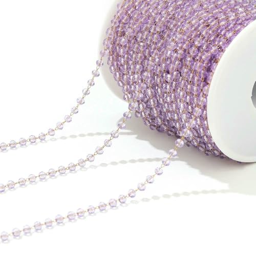 Jhdwu 1 Meter Edelstahl-Glasperlenketten mit Facettenschliff 3 mm, Brillenperlen, handgefertigte Rosenkranzkette für selbstgemachte Halsketten, Armbänder, Fußkettchen Jhdwu 1 Meter Edelstahl-Glasperlenketten mit Facettenschliff 3 mm, Brillenperlen, handgefertigte Rosenkranzkette für selbstgemachte Halsketten, Armbänder, Fußkettchen von Jhdwu