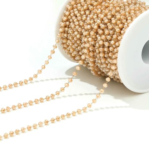 Jhdwu 1 Meter Edelstahl-Glasperlenketten mit Facettenschliff 3 mm, Brillenperlen, handgefertigte Rosenkranzkette für selbstgemachte Halsketten, Armbänder, Fußkettchen Jhdwu 1 Meter Edelstahl-Glasperlenketten mit Facettenschliff 3 mm, Brillenperlen, handgefertigte Rosenkranzkette für selbstgemachte Halsketten, Armbänder, Fußkettchen von Jhdwu