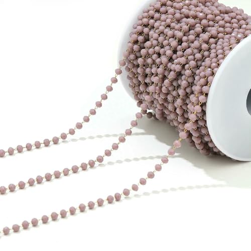 Jhdwu 1 Meter Edelstahl-Glasperlenketten mit Facettenschliff 3 mm, Brillenperlen, handgefertigte Rosenkranzkette für selbstgemachte Halsketten, Armbänder, Fußkettchen Jhdwu 1 Meter Edelstahl-Glasperlenketten mit Facettenschliff 3 mm, Brillenperlen, handgefertigte Rosenkranzkette für selbstgemachte Halsketten, Armbänder, Fußkettchen von Jhdwu