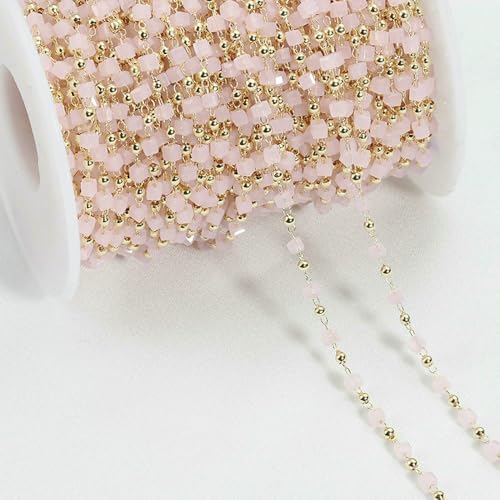 Jhdwu 1 Meter Kupferkette mit Kristallwürfelperlen und böhmischen quadratischen Perlen für Halsketten, Armbänder, Schmuckherstellung, DIY, handgefertigt Jhdwu 1 Meter Kupferkette mit Kristallwürfelperlen und böhmischen quadratischen Perlen für Halsketten, Armbänder, Schmuckherstellung, DIY, handgefertigt von Jhdwu