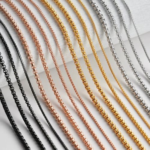 Jhdwu 1 Stück Edelstahl Perlenkette Figaro Kette Halskette für Anhänger Männer Frauen Halskette Schmuck Zubehör Jhdwu 1 Stück Edelstahl Perlenkette Figaro Kette Halskette für Anhänger Männer Frauen Halskette Schmuck Zubehör von Jhdwu