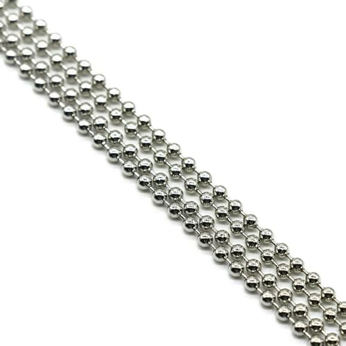 Jhdwu 5 Meter Metallkugelketten für Armbänder und Halsketten 1,2 mm 1,5 mm 2 mm 2,4 mm runde Perlenketten, lose für die Herstellung von DIY-Schmuckstücken Jhdwu 5 Meter Metallkugelketten für Armbänder und Halsketten 1,2 mm 1,5 mm 2 mm 2,4 mm runde Perlenketten, lose für die Herstellung von DIY-Schmuckstücken von Jhdwu