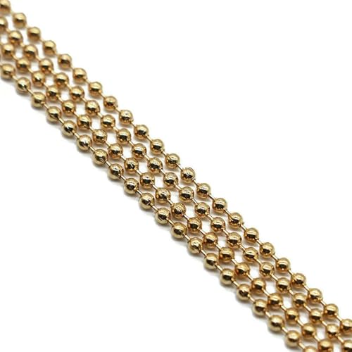 Jhdwu 5 Meter Metallkugelketten für Armbänder und Halsketten 1,2 mm 1,5 mm 2 mm 2,4 mm runde Perlenketten, lose für die Herstellung von DIY-Schmuckstücken Jhdwu 5 Meter Metallkugelketten für Armbänder und Halsketten 1,2 mm 1,5 mm 2 mm 2,4 mm runde Perlenketten, lose für die Herstellung von DIY-Schmuckstücken von Jhdwu