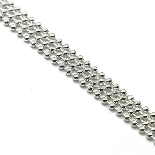 Jhdwu 5 Meter Metallkugelketten für Armbänder und Halsketten 1,2 mm 1,5 mm 2 mm 2,4 mm runde Perlenketten, lose für die Herstellung von DIY-Schmuckstücken Jhdwu 5 Meter Metallkugelketten für Armbänder und Halsketten 1,2 mm 1,5 mm 2 mm 2,4 mm runde Perlenketten, lose für die Herstellung von DIY-Schmuckstücken von Jhdwu