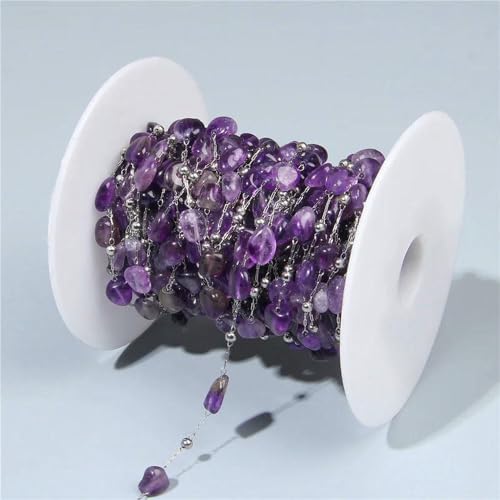 Jhdwu Natursteine Edelstahl Quarz Edelstein Perlen Kette DIY Charms für Schmuckherstellung Halskette Armband Handgefertigte Accessoires Geschenke Jhdwu Natursteine Edelstahl Quarz Edelstein Perlen Kette DIY Charms für Schmuckherstellung Halskette Armband Handgefertigte Accessoires Geschenke von Jhdwu