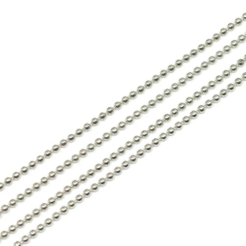 Kettingen-Halskette mit Metallkugeln, 5 m, 1,2 mm, 1,5 mm, 2,0 mm, für Schmuckherstellung, DIY-Zubehör von Jhdwu