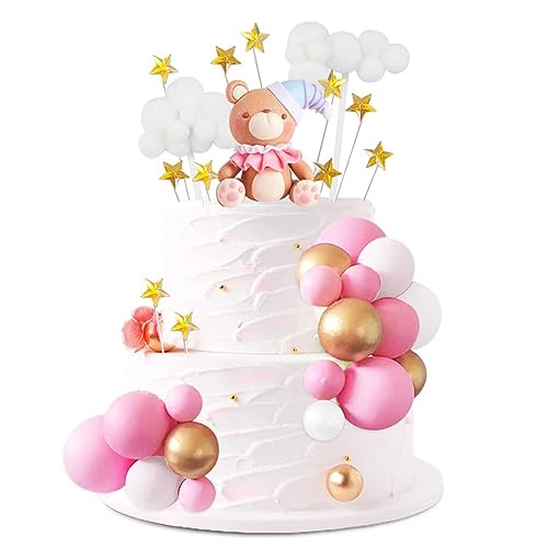 Bär Tortenaufsatz Tortendeko Kugel Cake Toppers Dekoration Torte Tier Bär Kuchendekoration für DIY Geburtstag Party Hochzeit Valentinstag von JiNks