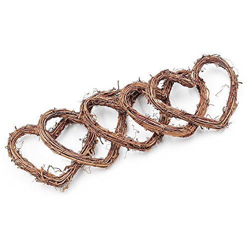 Jia Hu Rattan-Herzen für Heimdekoration, Hochzeit, Garten, Weihnachtsfeier, 25 cm, 5 Stück Jia Hu Rattan-Herzen für Heimdekoration, Hochzeit, Garten, Weihnachtsfeier, 25 cm, 5 Stück von Jia Hu