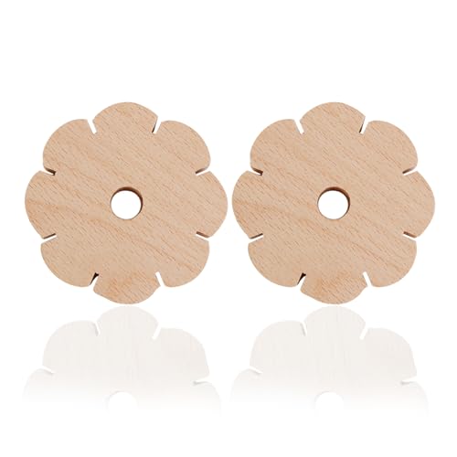2 Stück Armband Strickscheibe, runde 8 Schlitze Kumihimo Flechtscheibe, Holz Disk Weben Scheibe für Armbänder knüpfen, Knüpfstern aus Holz Armband Strickscheibe, DIY Schmuck Bastelset von JiaHeHe