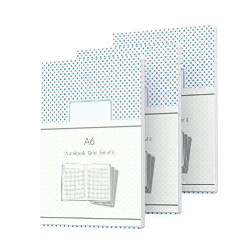JiaWei 3 STK Notizbuch, A6 Notizblock, Kariert (32 Blatt) Notizheft, Notizbücher, Polka Dot Abdeckung von JiaWei