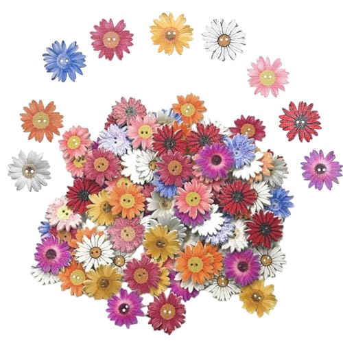 50 Stück 25 mm Blumen-Holzknöpfe – dekorative Chrysanthemenförmige Knöpfe mit 2 Löchern, perfekt für DIY Nähen, Kleidung Handwerk und Verzierungen 50 Stück 25 mm Blumen-Holzknöpfe – dekorative Chrysanthemenförmige Knöpfe mit 2 Löchern, perfekt für DIY Nähen, Kleidung Handwerk und Verzierungen von JiaYiXu