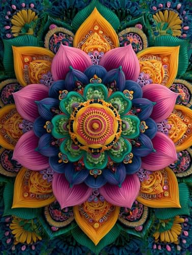 Diamond Painting Farbe Diamond Painting Kinder Mandala DIY Leinwand Mosaik Bastelset Erwachsene eckige Steine Crystal Art Zubehör Diamant Malerei Anfänger für Halloween Deko Geschenke 25x35 cm S-146 von Jiaboxln