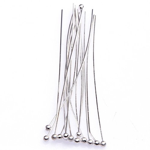 Jiacheng29 100 Stück silberfarbene Kugelenden Pins zur Schmuckherstellung DIY Handwerk Kopfstifte Werkzeug Jiacheng29 100 Stück silberfarbene Kugelenden Pins zur Schmuckherstellung DIY Handwerk Kopfstifte Werkzeug von Jiacheng29