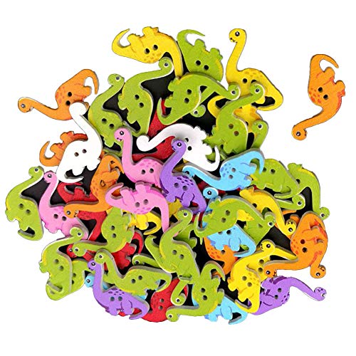 Jiacheng29_ Knöpfe, 50 Stück, niedliche Dinosaurier-Holzknöpfe, Taschen, Kleidung, Nähen, Dekoration, mehrfarbig, Einheitsgröße Jiacheng29_ Knöpfe, 50 Stück, niedliche Dinosaurier-Holzknöpfe, Taschen, Kleidung, Nähen, Dekoration, mehrfarbig, Einheitsgröße von Jiacheng29_