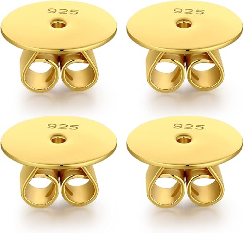 Ohrringe Backs Lifter Magic Safety Sicher Hypoallergene 925 Sterling Silber Ersatz Ohrring Backs Zwei Gold von Jiahanzb