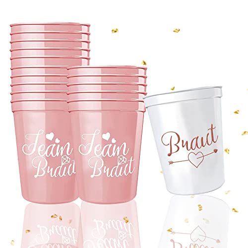 16 pcs Braut und Team Braut Tassen,Schnapsglas Team Braut,JGA Becher Team Bride,Bride to Be Dekoration,JGA Deko Frauen,Bachelorette Party Cups,JGA Deko Becher von Jiahuade