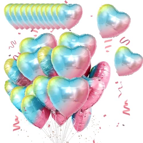 30 Stück 18 Zoll Herzballons,Herz Folienballon, Herzform Heliumballons für Party,Geburtstag,Valentinstag, Hochzeit, Verlobung,Muttertag Dekoration von Jiahuade