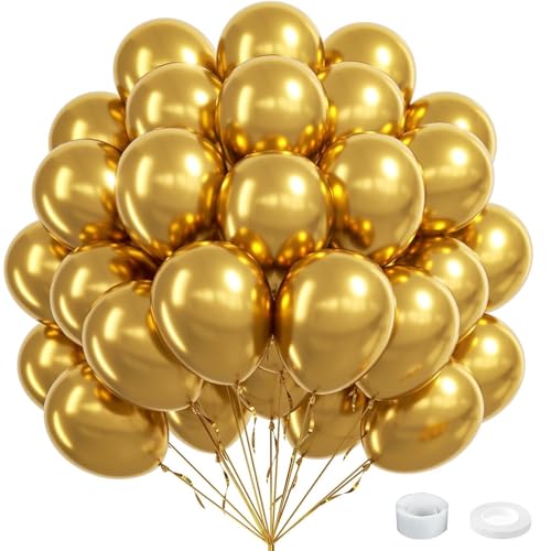 60 Stück Luftballons Gold,12” Metallic Ballons Gold,Gold Latex Ballons,Helium Luftballons,Partyballon Deko für Geburtstag Valentinstag Jubiläum Hochzeit Graduierung Feier Party 60 Stück Luftballons Gold,12” Metallic Ballons Gold,Gold Latex Ballons,Helium Luftballons,Partyballon Deko für Geburtstag Valentinstag Jubiläum Hochzeit Graduierung Feier Party von Jiahuade