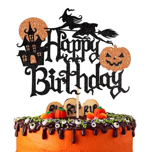 Halloween Happy Birthday Tortendeko,Glitter Halloween Zauberer Kürbis Tortenaufleger Dekoration,Kuchen Deko,für Gespenst Zauberer Hexe Thema Kuchendekoration Geburtstag Party Halloween Happy Birthday Tortendeko,Glitter Halloween Zauberer Kürbis Tortenaufleger Dekoration,Kuchen Deko,für Gespenst Zauberer Hexe Thema Kuchendekoration Geburtstag Party von Jiahuade