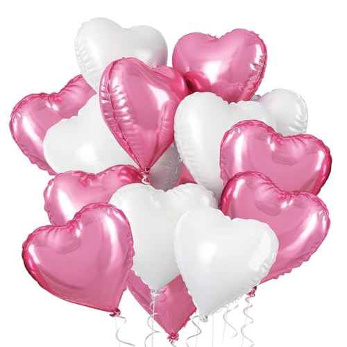 30 Stück 18 Zoll Herzballons,Herz Folienballon,Herz Helium Luftballons,Herzform Folienluftballon,Herzluftballons Geeignet für Verlobung Heiratsantrag Deko Folienballon Hochzeit Geburtstagsdeko von Jiahuade