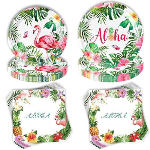 Jiahuade 40 Stück Flamingo Partygeschirr Set,Partygeschirr Kindergeburtstag,Tropischer Vogel Pappteller,Hawaii Thema Geburtstag Party,mit Pappteller Servietten,für 10 Gäste Jiahuade 40 Stück Flamingo Partygeschirr Set,Partygeschirr Kindergeburtstag,Tropischer Vogel Pappteller,Hawaii Thema Geburtstag Party,mit Pappteller Servietten,für 10 Gäste von Jiahuade