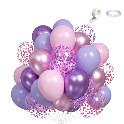 60 Stück Luftballons Rosa Lila,12” Macaron Latex Ballons,Konfetti Ballons,Helium Luftballons,Partyballon Deko für Geburtstag Valentinstag Jubiläum Hochzeit Graduierung Feier Party 60 Stück Luftballons Rosa Lila,12” Macaron Latex Ballons,Konfetti Ballons,Helium Luftballons,Partyballon Deko für Geburtstag Valentinstag Jubiläum Hochzeit Graduierung Feier Party von Jiahuade