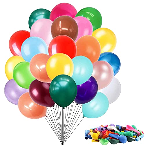 Luftballons Bunt 200 Stück in 20 Farben Wundervollen Farben für Geburtstag, Party & Deko, Langlebige Premium Ballons Luft/Helium Luftballon, Hochzeit, Garten Party, Babytaufe Dekoration (A) von Jiahuade