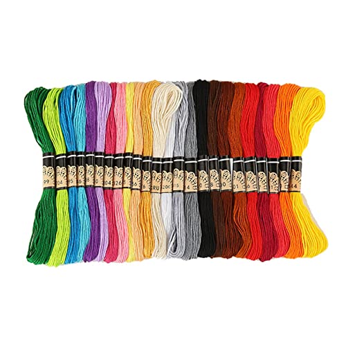 Stickgarn, Garn, brasilianisches Armband, 24 Farben, Stickerei-Set, bestickt mit Floss, brasilianisches Armband, Baumwollgarn für kreative Hobbys, Nähgarn, Werkzeuge, Zubehör (8 Meter/Strang) von Jiakalamo