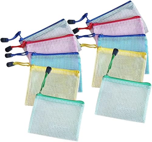 Jiangxingxingxing 10 B8 Größe Kunststoff Mesh Zipper Taschen, Reißverschluss Ordner, wasserdichte Aktentaschen, Aktenlager Taschen, Büro Schreibwaren Zubehör, Schulordner von Jiangxingxing