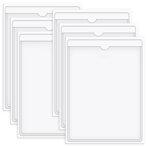 Jiavlyx 6 Stück A4 Selbstklebend Visitenkarten Taschen, 22 * 30 CM Transparent Visitenkartentaschen, Transparent Kartenhülle, Wasserfest Beschriftungsfenster, Für Dokumente,Flyer,Karten Etc von Jiavlyx