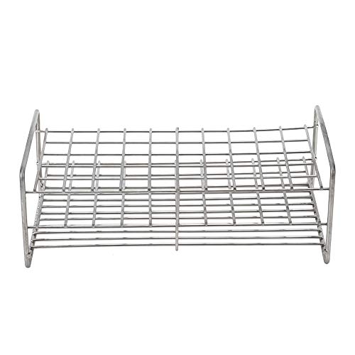 Edelstahl-Reagenzglasständer, 50-Loch-Reagenzglashalter Metall-Reagenzglasständer 50 Löcher 18,5 mm Edelstahl korrosionsbeständig für Labor von Jiawu