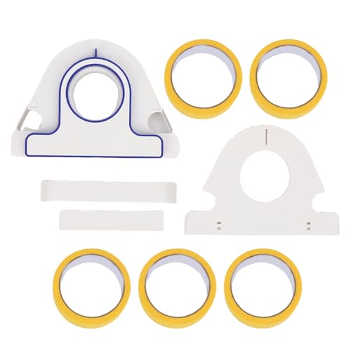 Jiawu Abdeckband-Applikator-Set, Tragbarer Abdeckbandspender mit 5 Rollen Gelbem Klebeband (25 mm breit), Schnelles und Einfaches Einhand-Applikationswerkzeug für Klare, Saubere Linien von Jiawu
