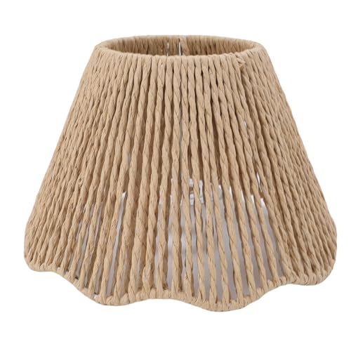 Jiawu Gewebter Papierseillampenschatten, Kleine Lampenschirme für Tischlampen, E27 E14 Dekorative Wellenlampenschatten für Küchenschlafzimmer Café Jiawu Gewebter Papierseillampenschatten, Kleine Lampenschirme für Tischlampen, E27 E14 Dekorative Wellenlampenschatten für Küchenschlafzimmer Café von Jiawu