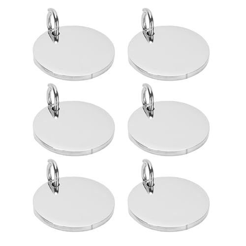 Jiawu Gravierbare Runde Tag -Anhänger mit Hängenden Ringen für Personalisiertes Handwerk, 20 Mm Edelstahlblanks von Jiawu