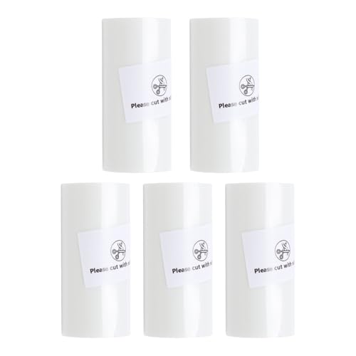 Jiawu Thermische Transparente Klebstoffpapierwassersicher für Fotos Notizen Minit Drucker Aufkleber 5 Rollen für die Arbeitsstudie Reise PVC -Aufkleber von Jiawu