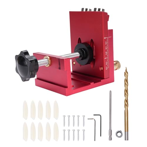 Taschenloch -Jig -Kit, Einstellbare Aluminium -Taschenlochsysteme mit 2 Bohrlöchern, Schraub Jig -Set -Guides Tischlerei -Schraubenkit, Carpentry Locator Holz Taschenloch -Jig -Kit, Einstellbare Aluminium -Taschenlochsysteme mit 2 Bohrlöchern, Schraub Jig -Set -Guides Tischlerei -Schraubenkit, Carpentry Locator Holz von Jiawu