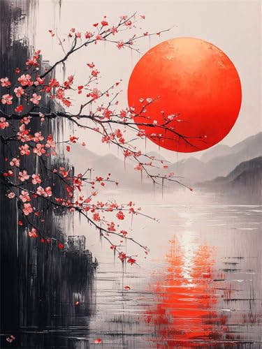 5D Diamond Painting Japan Diamant Painting Bilder für Erwachsene Landschaft Diamant Malerei Glitzersteine 80x100cm, DIY Mosaikherstellung Bastelset für Home Wand Decor Geschenke für Frauen L-671 von Jiaxaong