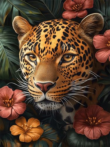 5D Diamond Painting Tiger Diamant Painting Bilder für Erwachsene Blume Diamant Malerei Glitzersteine 10x15cm, DIY Mosaikherstellung Bastelset für Home Wand Decor mit Zubehör Geschenke für Frauen L-661 von Jiaxaong