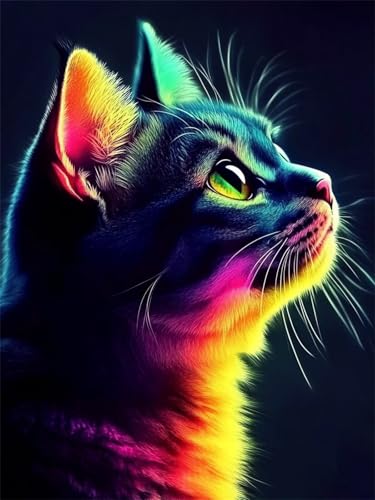 Diamond Painting Katze 10x15cm DIY Runden Vollbohrer Farbe Diamant Painting Bilder für Erwachsene Kinder, 5D Crystal Art Basteln Stickerei Kreuzstich Malerei für Stressabbau, Kreatives Geschenk L-650 von Jiaxaong