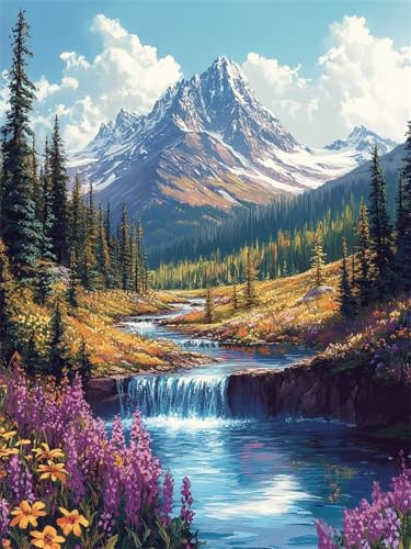 Diamond Painting Neuheiten 2025 Landschaft Diamond Painting Bastelset Erwachsene Berg 5D Diamant Malerei Bilder Anfänger, DIY Mosaik Kreativ Set Cross Stickerei Art Home Wand Deko 90x120cm L-662 von Jiaxaong