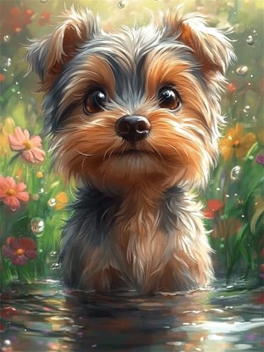 Diamond Painting Tier 10x15cm DIY Runden Vollbohrer Hund Diamant Painting Bilder für Erwachsene Kinder, 5D Crystal Art Basteln Stickerei Kreuzstich Malerei für Stressabbau, Kreatives Geschenk L-651 von Jiaxaong