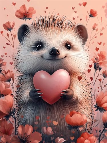 Diamond Painting Tier 80x100cm DIY Runden Vollbohrer Igel Diamant Painting Bilder für Erwachsene Kinder, 5D Crystal Art Basteln Stickerei Kreuzstich Malerei für Stressabbau, Kreatives Geschenk L-678 von Jiaxaong