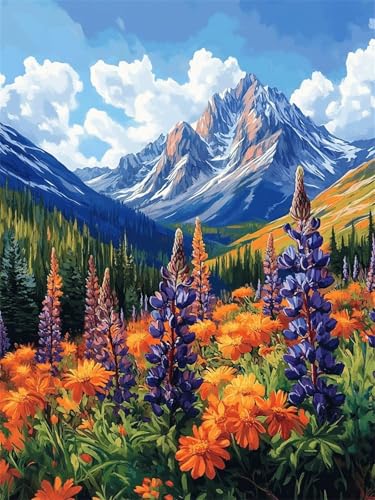 Landschaft Diamond Painting Erwachsene, 5D Wald Diamant Painting Bilder Runder Vollbohrer Diamond Art Anfänger Bastelset, DIY Crystal Art Stickerei Kreuzstich für Deko Wohnzimmer 80x100cm L-682 von Jiaxaong