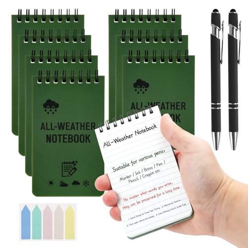 Jiayaus 8 Stück Wasserdichte Notizblock, 3 x 5 Zoll Pocket Notizbuch Allwetter Notizblöcke mit Top-Spirale, Taschennotizblock 2 Stift und Indexaufkleber, Field Notes für Aktivitäten im Freien Militär Jiayaus 8 Stück Wasserdichte Notizblock, 3 x 5 Zoll Pocket Notizbuch Allwetter Notizblöcke mit Top-Spirale, Taschennotizblock 2 Stift und Indexaufkleber, Field Notes für Aktivitäten im Freien Militär von Jiayaus