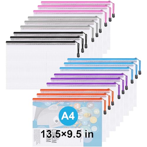 Netztasche mit Reißverschluss, A4-Reißverschlusstaschen, 18 Netztaschen zur Organisation von Aufbewahrung, Brettspiel-Taschen für Schule, Zuhause und Büro. Netztasche mit Reißverschluss, A4-Reißverschlusstaschen, 18 Netztaschen zur Organisation von Aufbewahrung, Brettspiel-Taschen für Schule, Zuhause und Büro. von Jicsetk