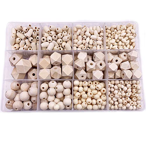 956 Stück Holzperlen zum Auffädeln, Schnullerkette Selber Machen Set, Holzperlen Natürlich Groß,Holzkugeln mit Loch,Weiß Holzperlen mit Kasten für DIY Schmuck Herstellung(3Formen und 4Größen) 956 Stück Holzperlen zum Auffädeln, Schnullerkette Selber Machen Set, Holzperlen Natürlich Groß,Holzkugeln mit Loch,Weiß Holzperlen mit Kasten für DIY Schmuck Herstellung(3Formen und 4Größen) von Jicyor
