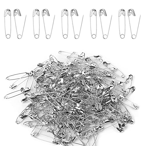 Sicherheitsnadeln, 100 Stück 28 mm Sicherheit Pins, Safety Pins für Kunsthandwerk Nähen Kleidung Kunst, Silber von JieGuanG