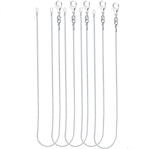 Jieddey Halskette Kette,5 PCS Versilberte Schlangenkette Schmuckketten Silber Kette für Frauen DIY Craft Schmuckherstellung Zubehör von Jieddey