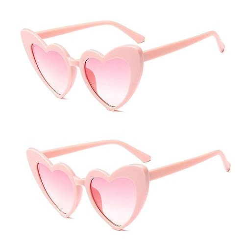 Jieddey Herz Sonnenbrille,2 PCS Hippy Specs Brille Hippie Brille Metallrahmen Retro Vintage Sonnenbrille für Frauen Damen Mädchen Festival 60er 70er Jahre Hippie Phantasie Kostüm Accessoire von Jieddey