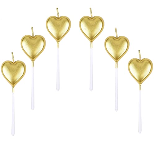 Jieddey Herzform Geburtstagskerzen,6 Stück Metallische Kuchenkerzen für Geburtstag Hochzeit Party Cupcakes Topper Dekorationen Jahrestag Jieddey Herzform Geburtstagskerzen,6 Stück Metallische Kuchenkerzen für Geburtstag Hochzeit Party Cupcakes Topper Dekorationen Jahrestag von Jieddey